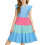 Mädchen Sommerkleid mit Farbblockmuster und Rüschenärmeln 1