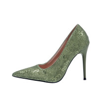 Grüne PU-Pumps für Damen – Lässige Slipper, spitze Zehenpartie, Stilettoabsatz, bequem, ideal für Partys und Alltag, Größe 42 (EU), 608 g