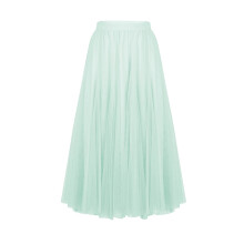 Gonna da donna in tulle sfumato verde menta, gonna midi a strati asimmetrica con elastico in vita per matrimoni, feste e festival, taglia M