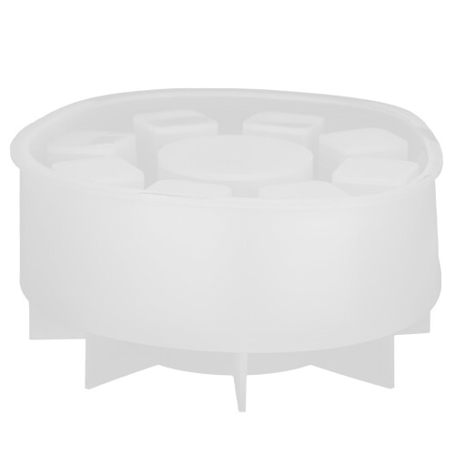 Silicone Lipstick Storage Box Mold 14cm Diameter Transparent 1