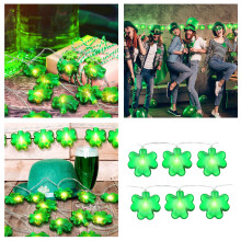 Shamrock String Lights, 14.7ft USB-Powered Green Clover Fairy Lights for St. Patrick’s Day Party & Garden Decor – Compatible with USB