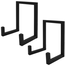2 große Vinyl-Plattenständer, Schallplattenhalter, Metall-LP-Präsentationsständer, Schallplatten-Organizer-Ständer, schwarzes U-förmiges Design