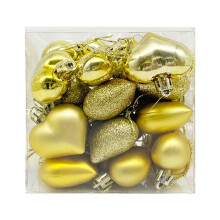 24Pcs Yellow Heart Ornaments (2"x1.7") for Valentine’s Day Tree, Wedding, Anniversary & Party Decor