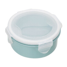 Conjunto de lancheiras redondas sem BPA, estilo Bento, com tampas – próprias para micro-ondas, freezer e lava-louças, empilháveis (azul,