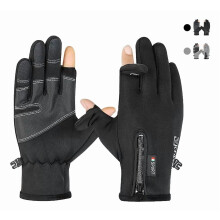 Thermische touchscreen handschoenen voor motorrijden/fietsen, kleur grijs, maat XL