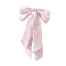 Bow Knot Spring Hair Clip, Pearl Tassel Hairband, Womens Ribbon Headg H7X