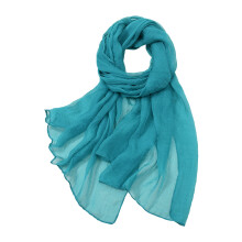 Lightweight Chiffon Silk Scarf for Women – Summer Casual Solid Color Accessory, Blue, One Size, Compatible with All Seasons