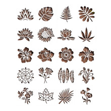 Floral Stencils for DIY Painting and Decoration Reusable