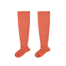 Women's Knee-High Compression Socks for Football, Non-Slip Towel Sole, Plus Size, Orange, One Size, Compatible with All Standard Footwear