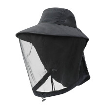 Black Black Mosquito Proof Hat With Net For Camping Gardening And Outdoor Activities