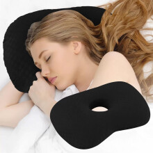 WZXPWT Ear Piercing Pillow – Comfortable Donut Cushion for Pain Relief, Adjustable & Washable, Compatible with Side Sleepers & Travel