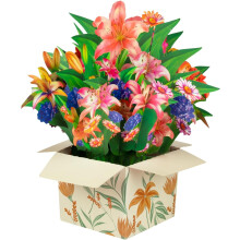 3D Pop-Up Flower Bouquet Greeting Card with Note & Envelope – for Mother’s Day, Birthday, Anniversary, Thank You, Teacher Appreciation