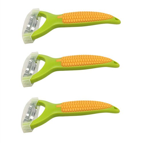 3PCS Premium Antiskid Kitchen Corn Peeler Tool with Comfortable Handle Design