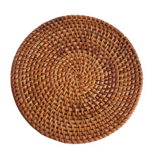 Handwoven Round Rattan Placemats, 20cm, Heat-Resistant Trivets for Hot Pots & Plates – Natural Fiber Table Protectors