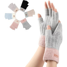Fingerless Gloves for Women, Winter Half Finger Gloves, Knitted Fingerless Mittens for Typing Driving