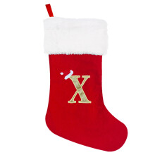20 Inches Monogrammed Red Christmas Stockings, Super Soft Large Monogram Stockings, Red Letter Stockings for Christmas Holiday Xmas Gift