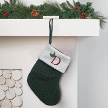 Knitted Embroidered Christmas Socks with Tree Pendant, Personalized Holiday Stockings & Fireplace Mantel Accents – Compatible with Christmas Gift
