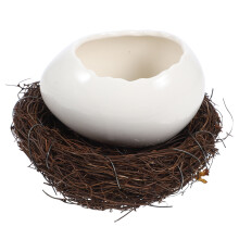 Ceramic Salad Bowl with Broken Eggshell Design and Nest Egg Shell Dessert Bowl for Restaurants