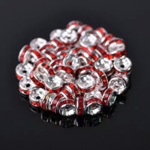 Wholesale Czech Crystal Rhinestone Rondelle Loose Spacer Beads 4/5/6/8/10/12mm-#6 Red-6mm (100pcs)