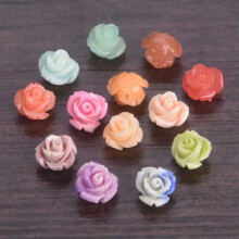 10pcs Rose Flower 6mm 8mm 10mm Resin Artificial Coral Loose Beads DIY Jewelry-Random Mixed-8mm