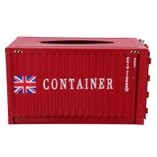 FOXNOVO Red Metal Tissue Container for Wear-Resistant and Dirt-Resistant Storage