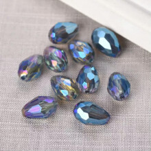Teardrop 5x3 7x5 12x8 15x10 18x12mm Faceted Crystal Glass Loose Crafts Beads lot-15x10mm(20pcs)-Blue Colorized
