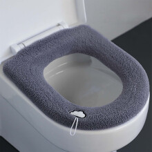 Thickened Washable Knitted Toilet Seat Covers with Handle, Universal D-Shaped Cushion – Compatible with Standard Toilets