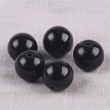 Round Glossy 6mm 8mm 10mm 12mm 14mm Crystal Glass Loose Beads for Jewelry Making-Black-12mm (10pcs)