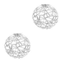 HEMOTON 2pcs Metal Lamp Shade for Ceiling Light Fixture Cover Wire Cage for Light Bulb Pendant Lampshade Ideal for Hotel Bar Silver