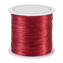 1 Roll Copper Beading Wire 0.3mm 0.5mm 0.6mm Craft Jewelry Necklace Wire String-Red-0.6mm-18m/roll