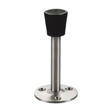 Door Stop, Long Door Stopper 3.5 Inch Wall Mounted Doorstop with Soft Rubber Bumper, Brushed Stainless Steel, Extra Long Door Stop for Bottom of Door