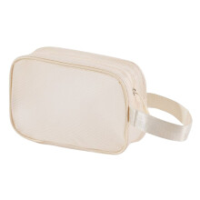 Travel Toiletry Bag Water Resistant Toiletry Bag for Women Men, EVA Mesh Hanging Cosmetic Bag Travel Accessories for Women Men (Beige)