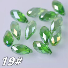 12x6mm 16x8mm 20x10mm 25x12mm Teardrop Faceted Crystal Glass Loose Pendant Beads-19# Light Green AB-12x6mm (30pcs)