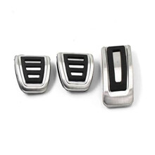 Car Pedal Covers for VW Golf 7 GTI MK7 Skoda Octavia A7, NonSlip Metal Rubber Pedal Pads 3pcs Sporty Interior Upgrade
