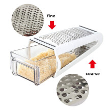 Cheese Grater with Garlic Crusher- Box Grater Vegetable Shredder - Graters for Kitchen- Cheese Graters - Garlic Mincer Tool and Vegetable Peeler