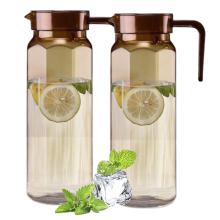 37oz BPA-Free Plastic Pitcher with Lid & Handle, Shatter-Proof Fridge Jug for Iced Tea, Lemonade, Milk, Coffee – 2Pack