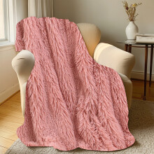 Extra Soft Faux Fur Throw Blanket 47"x31", Reversible Fluffy Microfiber Blanket for Couch, Sofa, Bed