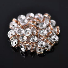 Wholesale Czech Crystal Rhinestone Rondelle Loose Spacer Beads 4/5/6/8/10/12mm-#17 Peach Pink-8mm (50pcs)