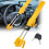 Heavy Duty Steering Wheel Lock, 4Hook DoubleBar Car AntiTheft Device, Adjustable Fit, Yellow Steel 1
