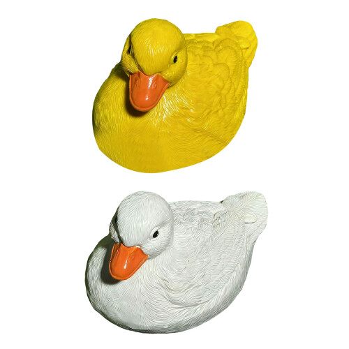 Sculpture de canard flottant authentique en résine de-Blanc 1