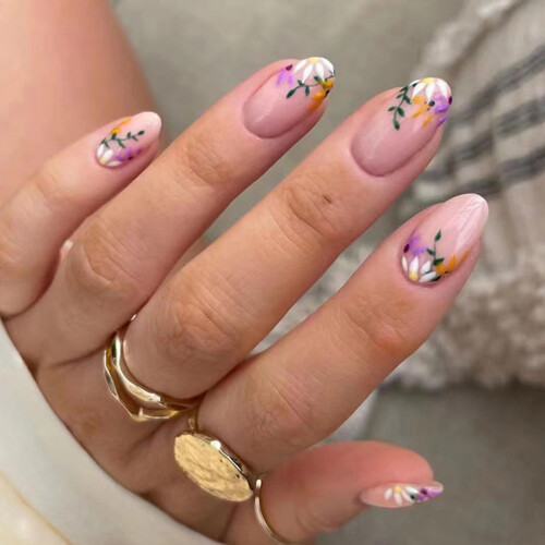 (Standard) 24Pcs Flower False Nails for Women 1