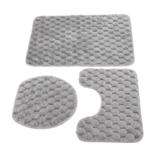 Three Dimensional Tufted Bathroom Rug Set