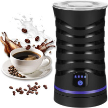 Mousseur à Lait Électrique avec Revêtement Antiadhésif pour Lait Chaud et Froid, Arrêt Automatique, pour Café, Lait, Prise Européenne