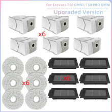 Vacuum Parts for T50 PRO OMNI T50 OMNI Vacuum Parts Main Roller Side Brush HEPA Filter Mop Cloth Dust Bag