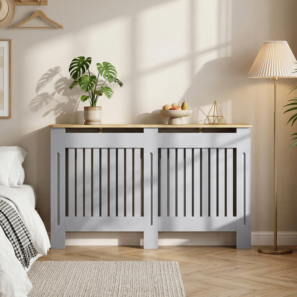 Homcom (M) Radiator Cover Painted Slatted Mdf Cabinet Lined Grill