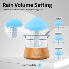 Regenbevochtiger Diffuser met 7 Kleuren Nachtverlichting, Etherische Olie Aromatherapie Diffuser met Afstandsbediening