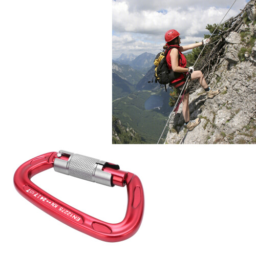 D-Type Mountaineering Lock Red - Lightweight, Aviation Aluminum