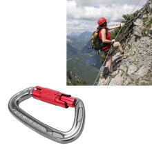 Camnal D-Type Outdoor Lock 24KN Aviation Aluminum Lightweight Silver