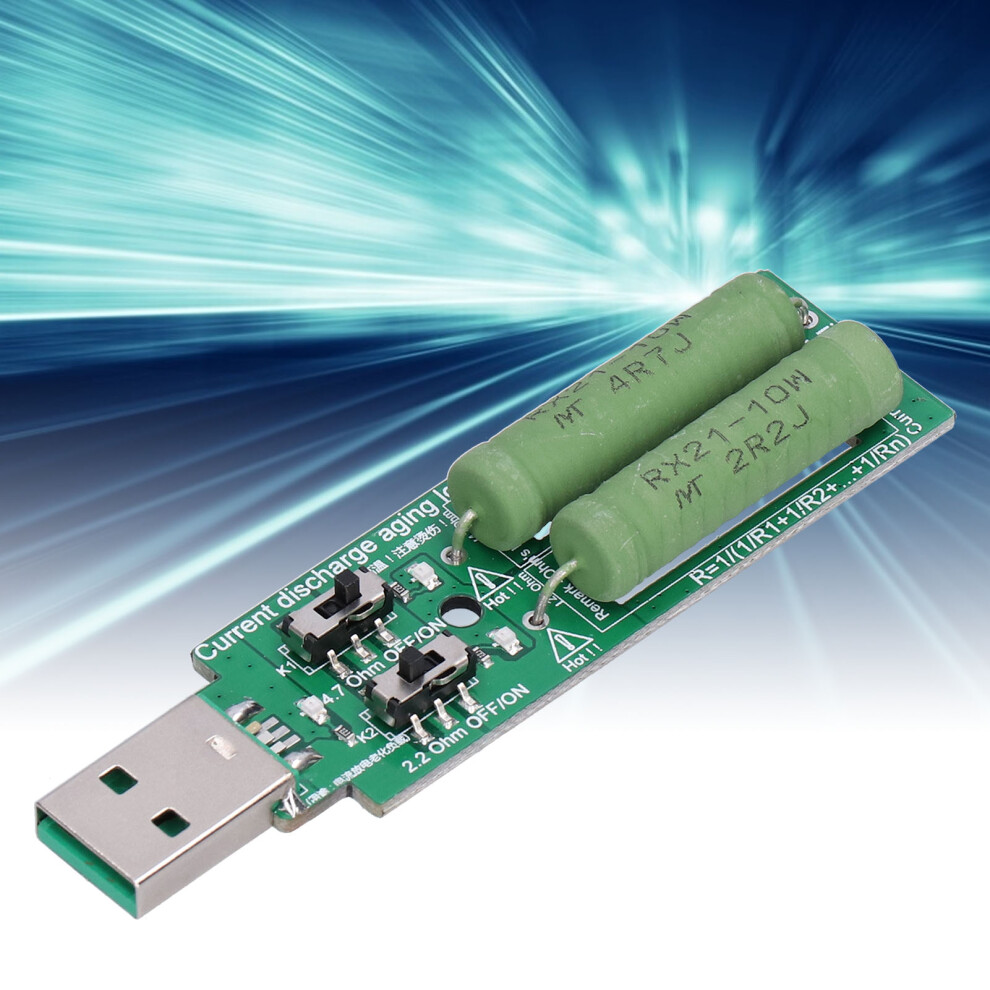 Usb Discharge Resistor Load Tester For Power Banks 1A 2A 5Vdc With Button 9421391430541
