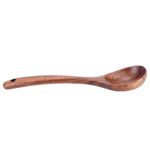 Teak Soup Spoon with Long Handle, Hand Polished, 26x6cm